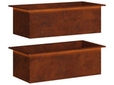 Garden Planter with LED 2 pcs Rusty 40 x 80 x 40 cm 8008167