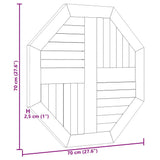 Table Top 70x70x2.5 cm Octagonal Solid Wood Teak 366665