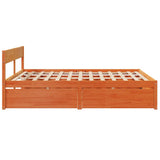 Bed Frame without Mattress Wax Brown 200x200 cm Solid Wood Pine 3282338