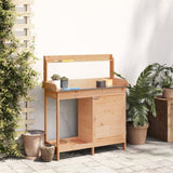 Potting Table with Cabinet Brown 110.5x45x124.5 cm Solid Wood Fir 156344