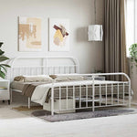 Metal Bed Frame without Mattress with Footboard White 160x200cm 353705