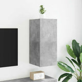 TV Wall Cabinet with LED Lights Concrete Grey 30.5x35x70 cm 837238