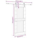 Sliding Door with Hardware Set 95x210 cm Solid Wood Pine 3332746