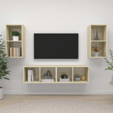 Wall-mounted TV Cabinets 4 pcs Sonoma Oak Engineered Wood 3079874