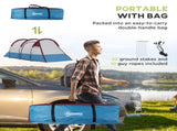 Camping Tent, Large Tunnel Tent with Bedroom and Living Area, 2000mm Waterproof, Portable with Bag T3398P349051