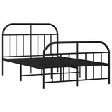Metal Bed Frame without Mattress with Footboard Black 120x200cm 353651