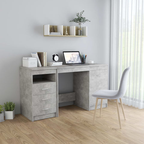 Desk Concrete Grey 140x50x76 cm Engineered Wood 3054784