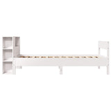 Bookcase Bed without Mattress White 75x190 cm Small Single Solid Wood Pine 3322973