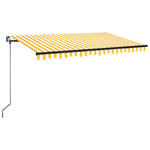 Manual Retractable Awning with LED 400x350 cm Yellow and White 3069183