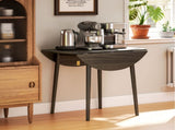 Folding Dining Table for 4, Round Drop Leaf Table, Modern Space Saving Small Kitchen Table with Wood T3398P343259