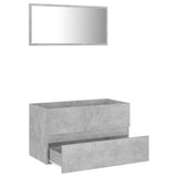 ZNTS 2 Piece Bathroom Furniture Set Concrete Grey Engineered Wood 804885