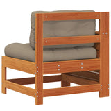 Garden Armrest Sofa with Cushion Wax Brown Solid Wood Pine 844916