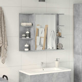 Bathroom Mirror Cabinet Concrete Grey 80x20.5x64 cm Engineered Wood 856035