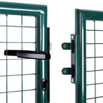 Fence Gate Steel 306x125 cm Green 42981