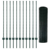 Welded Wire Fence 25 x 1.2 m PVC-Coated Steel Green 3336008