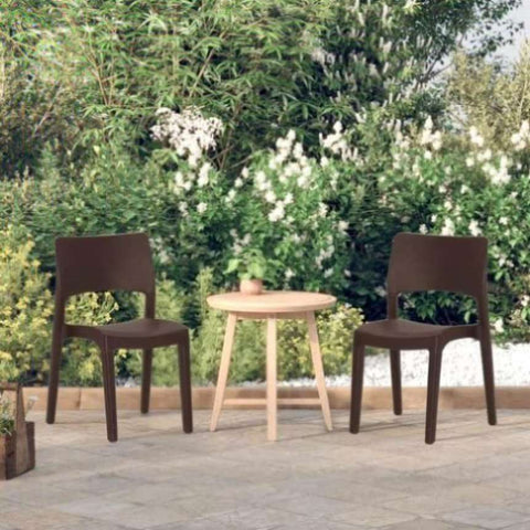 Garden Chairs 2 pcs Mocha Polypropylene 317727