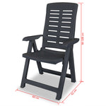 Reclining Garden Chairs 4 pcs Plastic Anthracite 275071