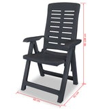 Reclining Garden Chairs 4 pcs Plastic Anthracite 275071