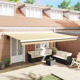 Retractable Awning Orange and White 500 x 300 cm 3331205
