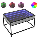 ZNTS Coffee Table with Infinity LED Grey Sonoma 70x50x41 cm 847685