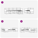 Outdoor Sofa Set 7 pcs Natural Solid Acacia Wood 3385015