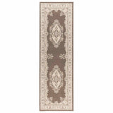 Runner Rug FLORNES Woven Taupe PP 7 mm 42057503