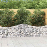 Arched Gabion Baskets 2 pcs 200x30x60/80 cm Galvanised Iron 3145388
