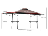 2.4 x 1.5 m Grill Gazebo Canopy Extendable Side Awnings, Outdoor BBQ Gazebo Shelter T3398P319913