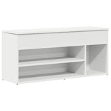 Shoe Bench White 102x30.5x45 cm Engineered Wood 859136