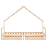 Kids Bed Frame with Drawers 80x200 cm Solid Wood Pine 834549