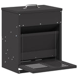 Chicken Treadle Feeder Black 33 x 42 x 40 cm Cold-Rolled Steel 874690