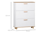Narrow Shoe Cabinet, Slim Shoe Storage Cabinet with 3 Flip Drawers and Adjustable Shelves, 12 Pair T3398P328357