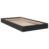 Bed Frame without Mattress Black 100x200 cm Engineered Wood 842057