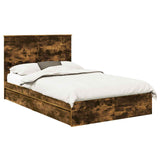 Storage Bed with Drawer Smoked Oak 120 x 200 cm Engineered Wood 3409577