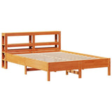 Bed Frame without Mattress Wax Brown 160x200 cm Solid Wood Pine 3306143