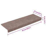 Stair Mats Self-adhesive 30 pcs 65x21x4 cm Light Brown Rectangular Edge 3365691