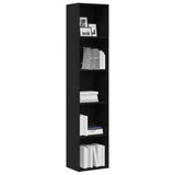 Book Cabinet Black Oak 40x30x189 cm Engineered Wood 862469