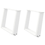 ZNTS Coffee Table Legs U-Shaped 2 pcs White 60x cm Steel 4012769