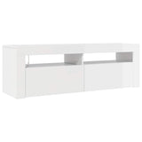 TV Cabinet with LED Lights High Gloss White 120x35x40 cm 804316