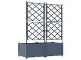 Garden Planter 2 pcs Grey 80 x 40 x 143 cm PP 42002861