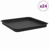 Square Flower Tray 24 pcs Black 36 x 36 x 3 cm Plastic 42020378