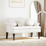 Chesterfield Bench White 120.5 x 65 x 75 cm Faux Leather 42019285