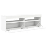 TV Cabinet with LED Lights White 120x35x40 cm 804373