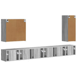 TV Wall Cabinet Set Wall-mounted 6 pcs Grey Sonoma 3408949