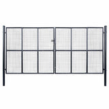 Mesh Garden Gate Galvanised Steel 400x175 cm Grey 143378