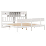ZNTS Bookcase Bed without Mattress White 180x200 cm Super King Solid Wood Pine 3321841