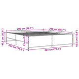 Bed Frame without Mattress Black 200x200 cm 3279867