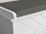 10-Shoe Storage Bench, with Padded Top Seat - White/Grey T3398P344765