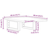 Basin Shelf Wall Mounted Steel and Solid Wood Oak 3302537