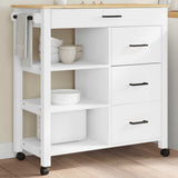 Kitchen Trolley MONZA 84x40x88.5 cm Solid Wood Pine 376114